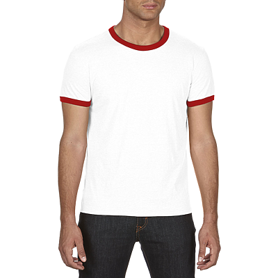 red and white ringer tee