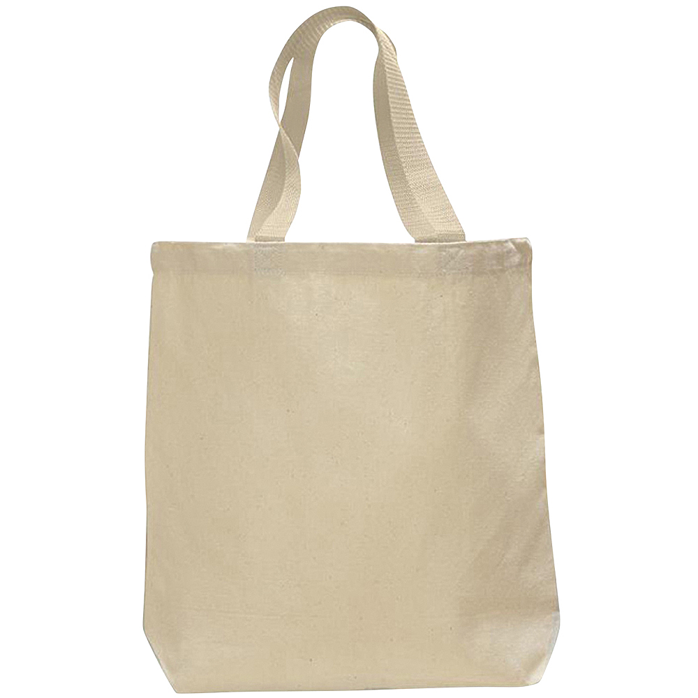 Q-TEES Heavy Duty Canvas Tote Bag - Large 15"x15" Blank Reusable Shopping Bag With Contrast Handles - View #3