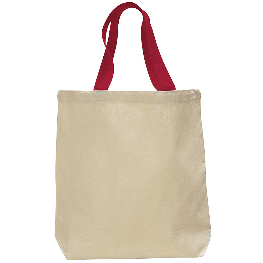 Q-TEES Heavy Duty Canvas Tote Bag - Large 15"x15" Blank Reusable Shopping Bag With Contrast Handles - View #2