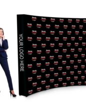 Step and Repeat Fabric Pop Up Curved Display