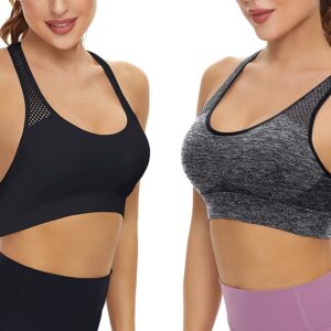 NAKQU Sports Bras for Women Padded Racerback