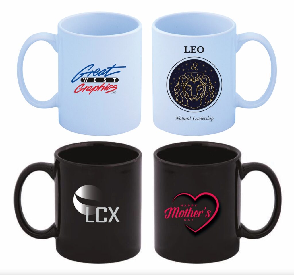 Custom Logo and designs on custom mugs