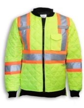 BK895-LM Lime Quilt Polyester Traffic Safety Jacket