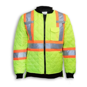 BK895-LM Lime Quilt Polyester Traffic Safety Jacket